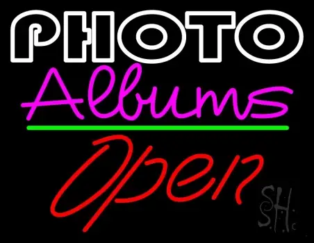 Photo Albums With Open 2 LED Neon Sign