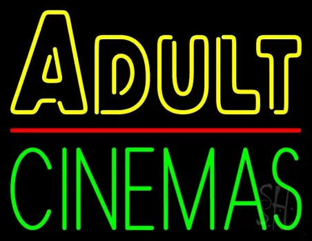 Adult Cinemas Red Line LED Neon Sign