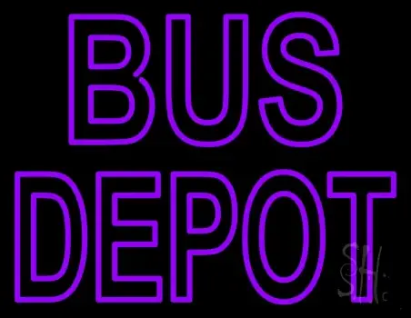 Purple Bus Depot LED Neon Sign