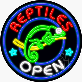 Reptiles Open Neon Sign
