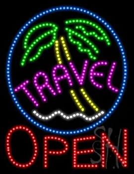 Travel Open Animated LED Sign