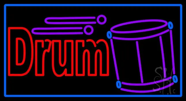 Drum With Musical Note LED Neon Sign