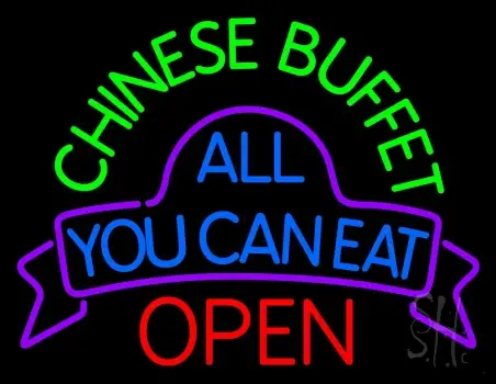 Chinese Buffet All You Can Eat Open LED Neon Sign