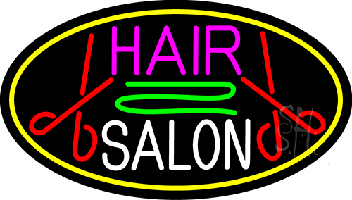 Blue Hair Salon With Scissor LED Neon Sign