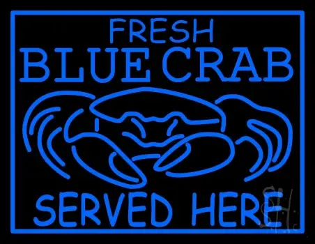 Fresh Blue Crabs Served Here Crab Logo LED Neon Sign