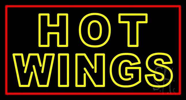 Double Stroke Hot Wings LED Neon Sign