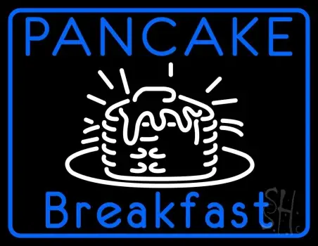 Blue Border Pancake Breakfast LED Neon Sign