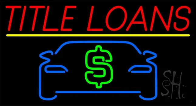 Auto Title Loans Yellow Line LED Neon Sign