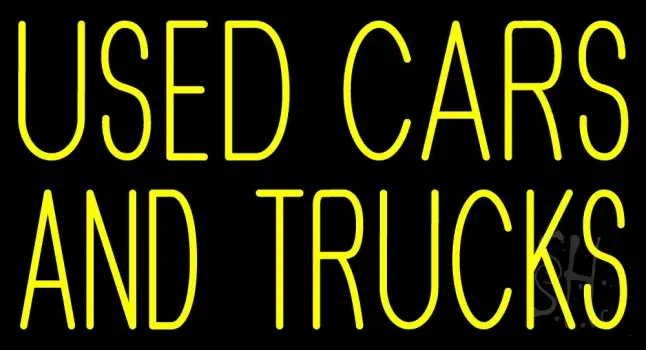 Yellow Used Cars And Trucks LED Neon Sign