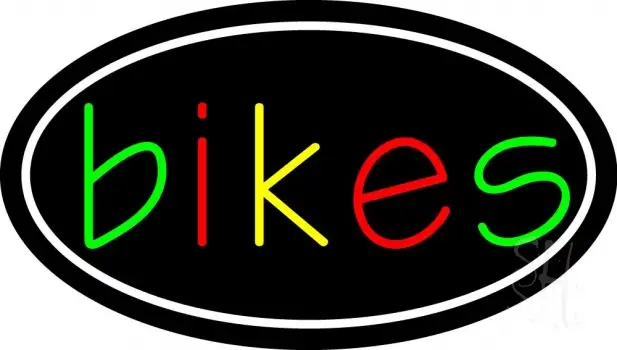 Multicolored Bikes With Border LED Neon Sign