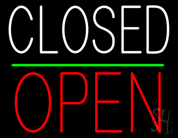 Closed Block Open Green Line LED Neon Sign