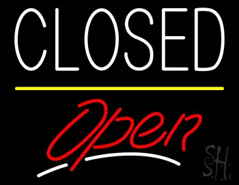 Closed Script2 Open Yellow Line LED Neon Sign