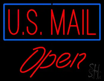 US Mail Script1 Open LED Neon Sign