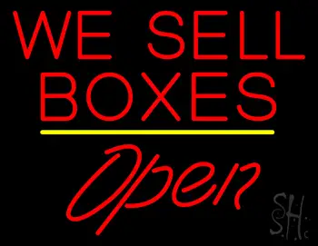 We Sell Boxes Script1 Open Yellow Line LED Neon Sign