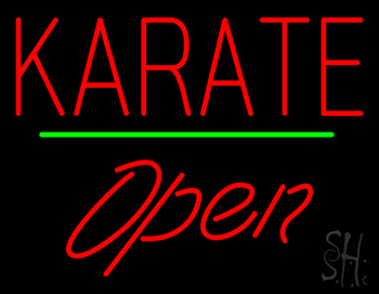 Karate Script1 Open Green Line LED Neon Sign