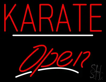Karate Script2 Open White Line LED Neon Sign