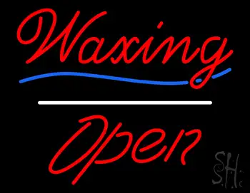 Waxing Open White Line LED Neon Sign