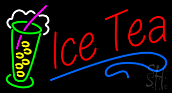 Ice Tea Blue Line Logo Neon Sign