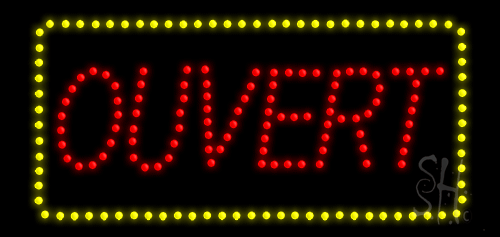 Ouvert Animated LED Sign