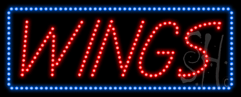 Green and Blue Border Wings Animated LED Sign