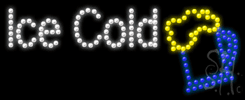 Ice Cold Beer Animated LED Sign
