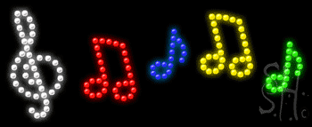 Multi-Color LED Music Logo Animated Sign