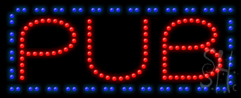 Red and Blue Pub Animated LED Sign