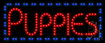 Red and Blue Puppies Animated LED Sign