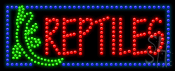Blue Border Reptiles Animated LED Sign