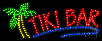 Wave Underline Tiki Bar Animated LED Sign