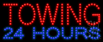 Red and Blue Towing 24 Hours Animated LED Sign