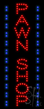 Red and Blue Pawn Shop Animated LED Sign