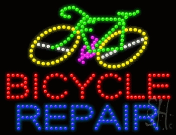 Multi-Color LED Bicycle Repair Animated Sign