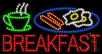 Multi-Color LED Breakfast Animated Sign