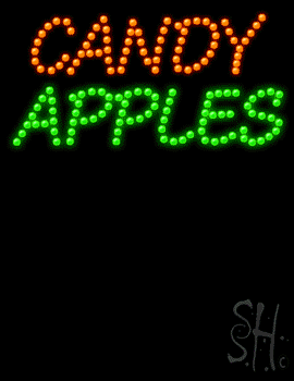 Multi-Color LED Candy Apples Animated Sign