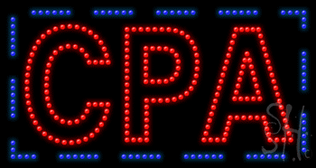 Red and Blue Cpa Animated LED Sign