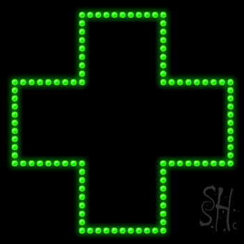 Open With Cross Logo Animated LED Sign