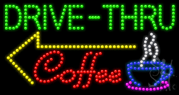 Multi-Color LED Drive Thru Coffee Animated Sign