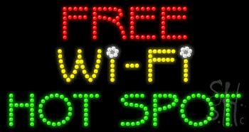 Free Wi Fi Hot Spot Animated LED Sign