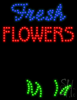 Multi-Color LED Fresh Flowers Animated Sign