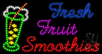 Multi-Color LED Fresh Fruit Smoothies Animated Sign