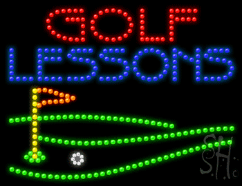 Multi-Color LED Golf Lessons Animated Sign