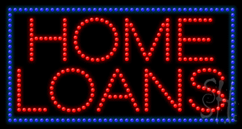 Red and Blue Home Loans Animated LED Sign