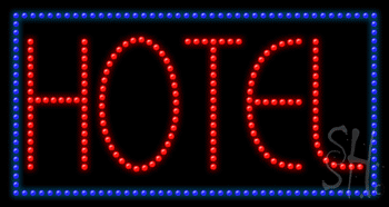 Red and Blue Hotel Animated LED Sign