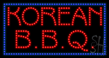 Red and Blue Korean Bbq Animated LED Sign
