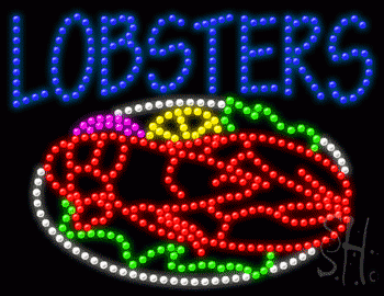 Multi-Color LED Lobsters Animated Sign