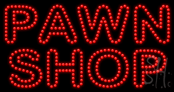 Red Pawn Shop Animated LED Sign