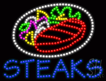 Multi-Color LED Steaks Animated Sign