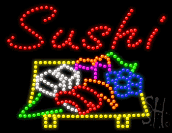 Multi-Color LED Sushi Animated Sign