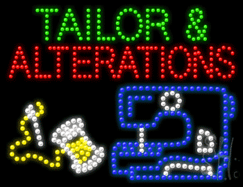 Multi-Color LED Tailor And Alterations Animated Sign